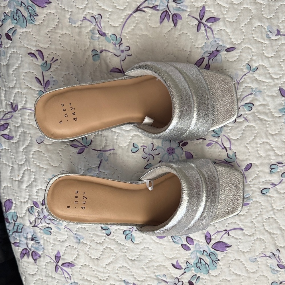 A New Day Women's Silver Mules